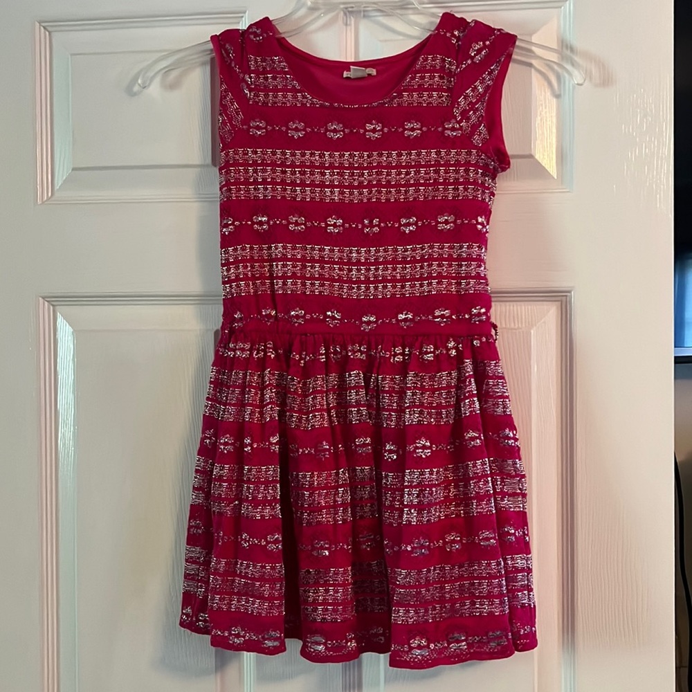 Pink and silver lace dress